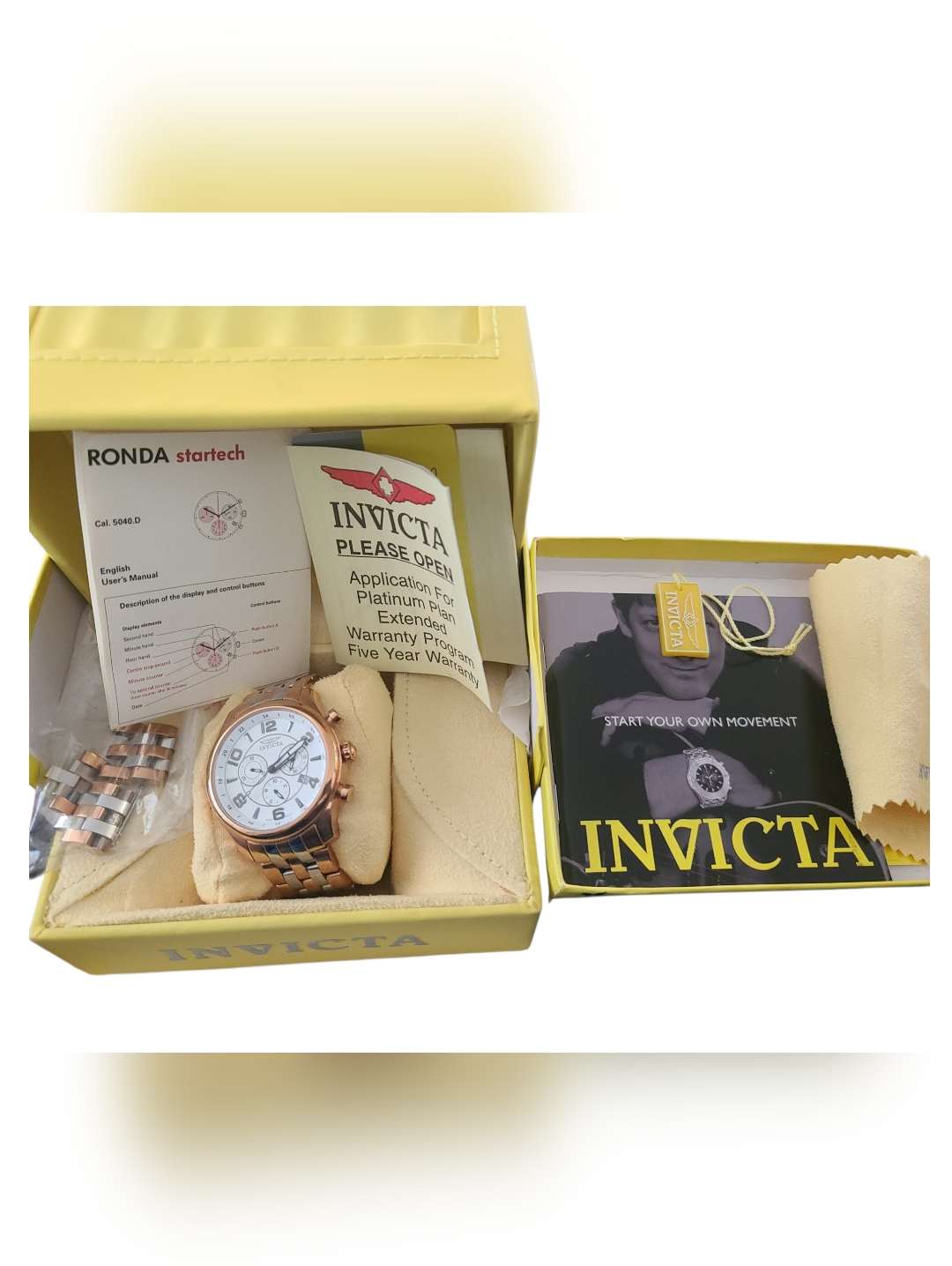 Invicta Two-Tone Rose Gold Men's Chronograph Watch 4834 Angel Wings